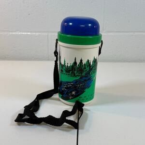 Vintage 1995 Batman Forever Thermos Canteen Batmobile DC Comics Shoulder Strap